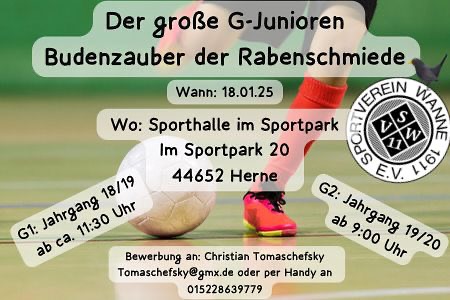 1. G-Junioren Budenzauber der Rabenschmiede am 18.01.2025!